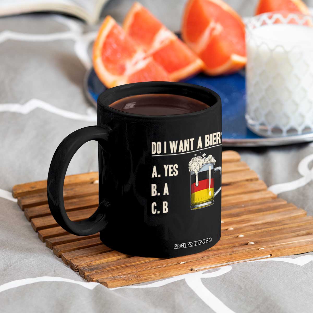 Funny Oktoberfest Coffee Mug Do I Want A Bier Sarcastic Drinking German Flag TS10 Print Your Wear