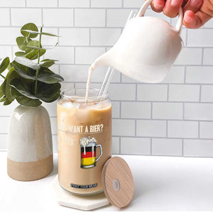 Funny Oktoberfest Glass Can Do I Want A Bier Sarcastic Drinking German Flag TS10 Print Your Wear