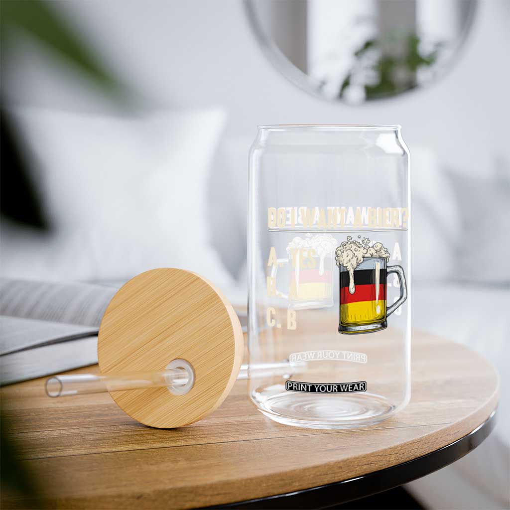 Funny Oktoberfest Glass Can Do I Want A Bier Sarcastic Drinking German Flag TS10 Print Your Wear