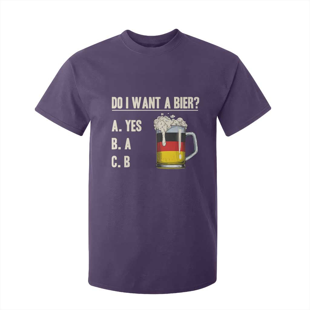 Funny Oktoberfest T Shirt For Kid Do I Want A Bier Sarcastic Drinking German Flag TS10 Purple Print Your Wear