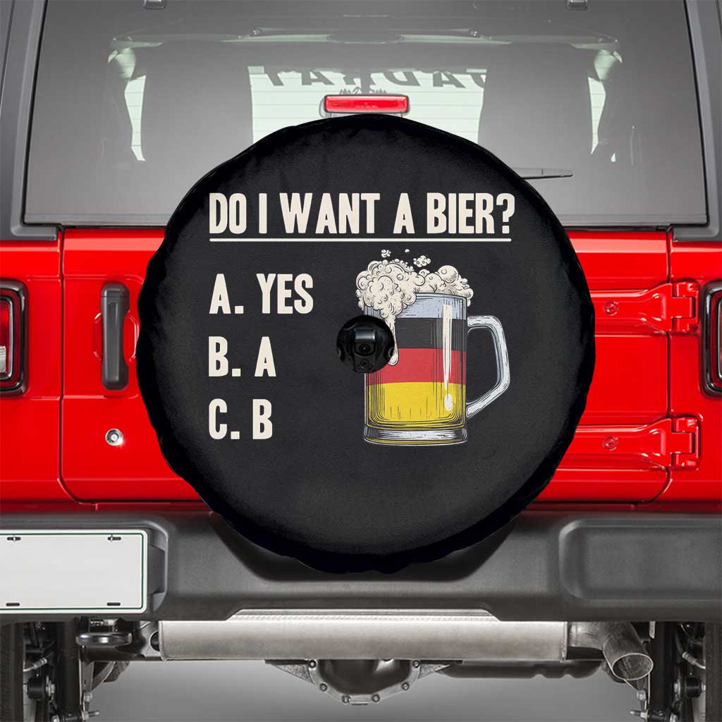 Funny Oktoberfest Spare Tire Cover Do I Want A Bier Sarcastic Drinking German Flag TS10 Black Print Your Wear