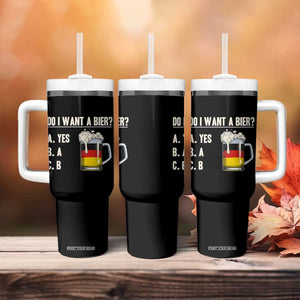 Funny Oktoberfest Tumbler With Handle Do I Want A Bier Sarcastic Drinking German Flag TS10 Print Your Wear