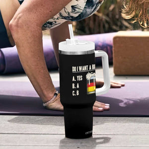 Funny Oktoberfest Tumbler With Handle Do I Want A Bier Sarcastic Drinking German Flag TS10 Print Your Wear