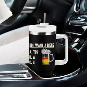 Funny Oktoberfest Tumbler With Handle Do I Want A Bier Sarcastic Drinking German Flag TS10 Print Your Wear