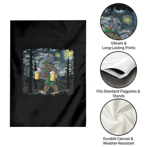 Funny Oktoberfest Bigfoot Garden Flag Starry Night German Sasquatch Beer Lederhose TS10 Print Your Wear