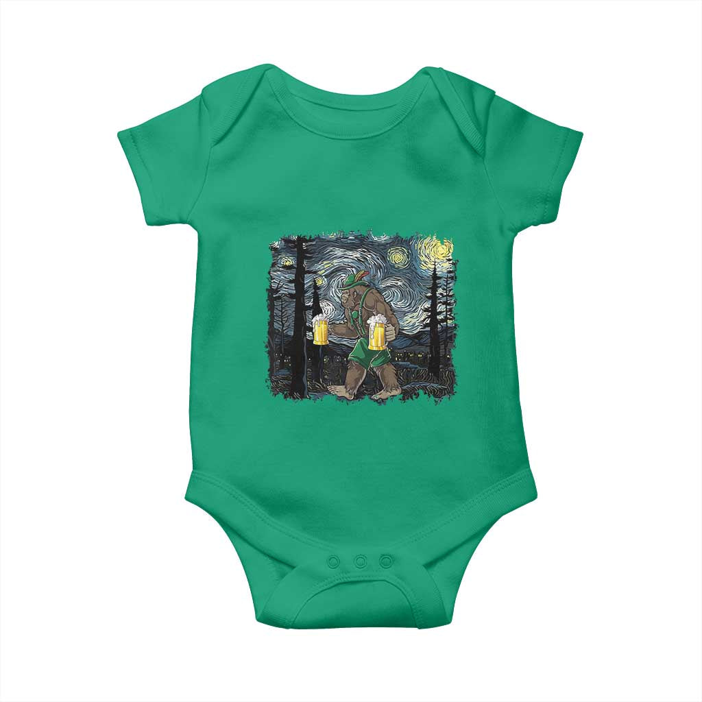 Funny Oktoberfest Bigfoot Baby Onesie Starry Night German Sasquatch Beer Lederhose TS10 Irish Green Print Your Wear
