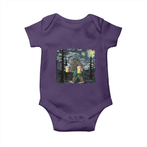 Funny Oktoberfest Bigfoot Baby Onesie Starry Night German Sasquatch Beer Lederhose TS10 Purple Print Your Wear