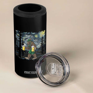 Funny Oktoberfest Bigfoot 4 in 1 Can Cooler Tumbler Starry Night German Sasquatch Beer Lederhose TS10 Print Your Wear
