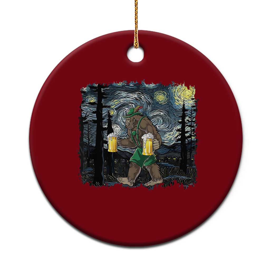 Funny Oktoberfest Bigfoot Ceramic Ornament Starry Night German Sasquatch Beer Lederhose TS10 1pc Red Print Your Wear
