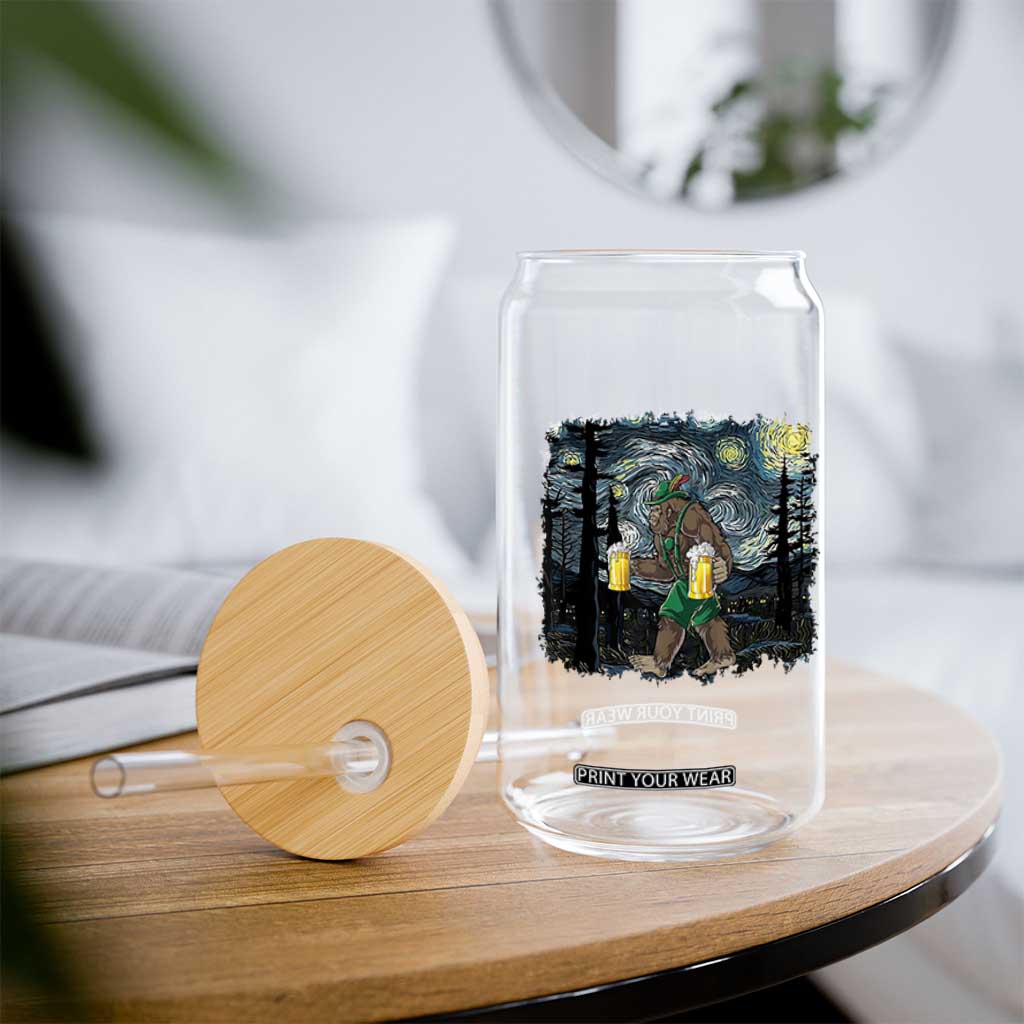 Funny Oktoberfest Bigfoot Glass Can Starry Night German Sasquatch Beer Lederhose TS10 Print Your Wear