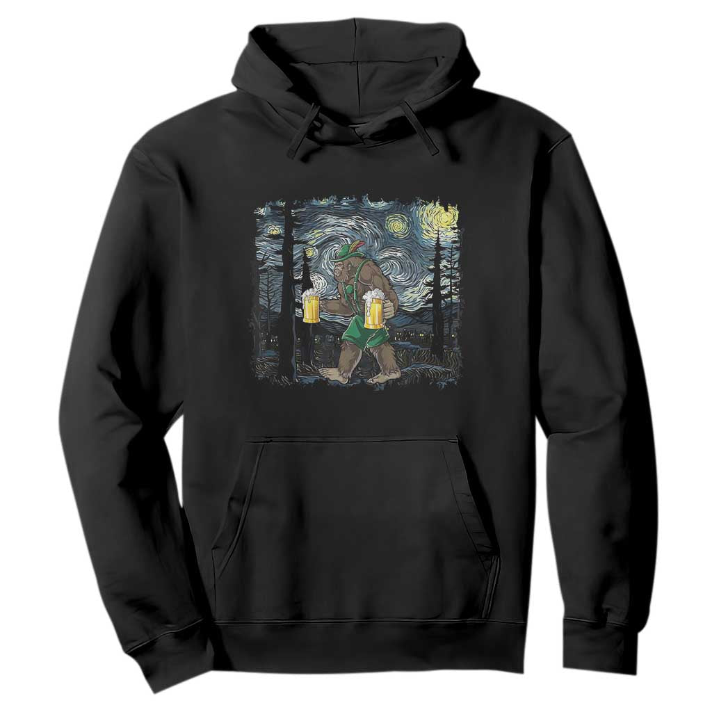 Funny Oktoberfest Bigfoot Hoodie Starry Night German Sasquatch Beer Lederhose TS10 Black Print Your Wear