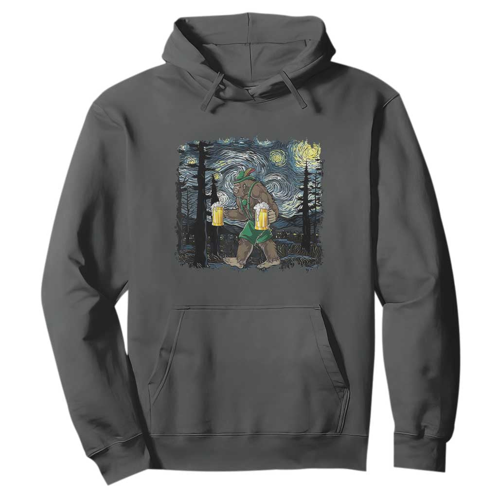 Funny Oktoberfest Bigfoot Hoodie Starry Night German Sasquatch Beer Lederhose TS10 Dark Heather Print Your Wear