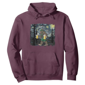 Funny Oktoberfest Bigfoot Hoodie Starry Night German Sasquatch Beer Lederhose TS10 Maroon Print Your Wear