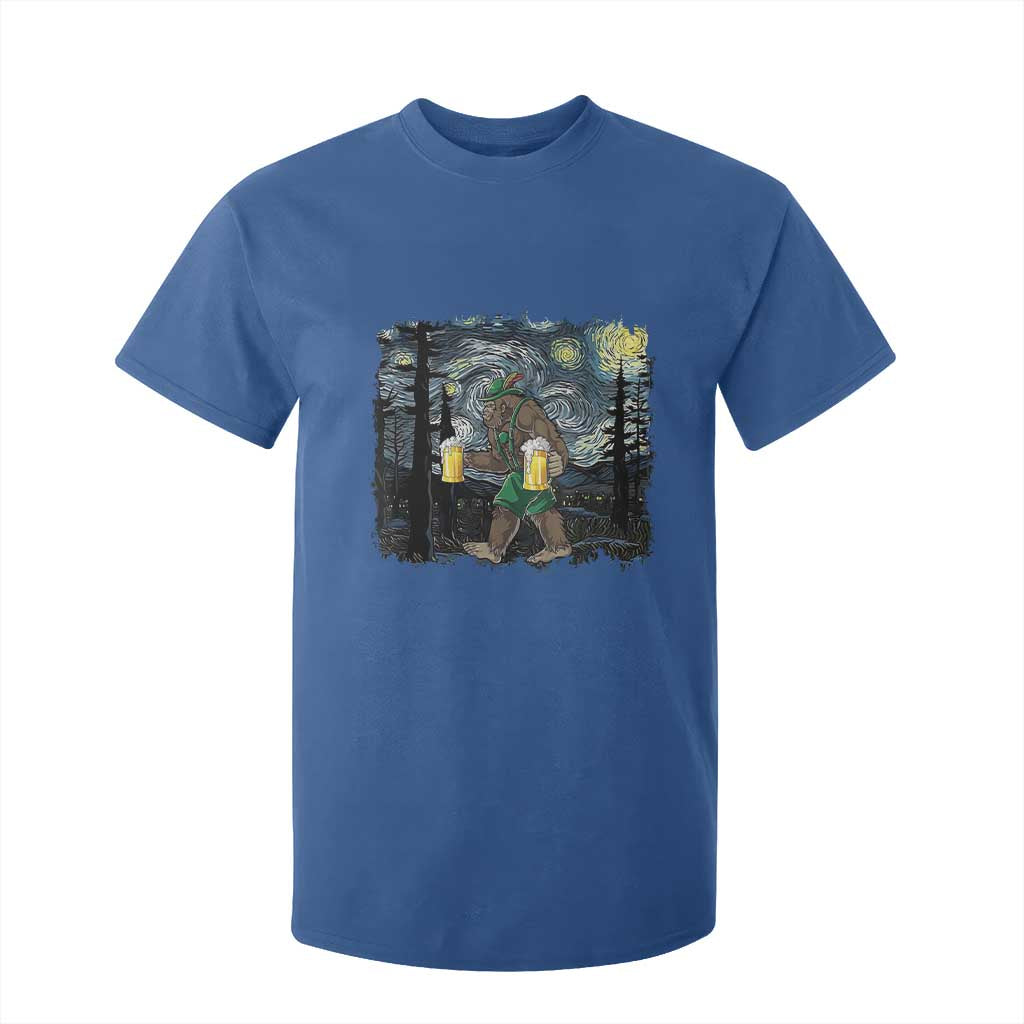 Funny Oktoberfest Bigfoot T Shirt For Kid Starry Night German Sasquatch Beer Lederhose TS10 Royal Blue Print Your Wear