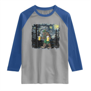 Funny Oktoberfest Bigfoot Raglan Shirt Starry Night German Sasquatch Beer Lederhose TS10 Sport Gray Royal Print Your Wear