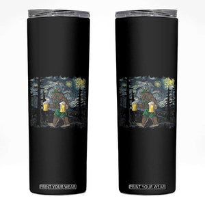 Funny Oktoberfest Bigfoot Skinny Tumbler Starry Night German Sasquatch Beer Lederhose TS10 Black Print Your Wear