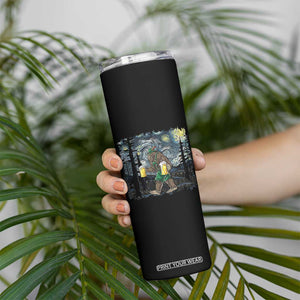 Funny Oktoberfest Bigfoot Skinny Tumbler Starry Night German Sasquatch Beer Lederhose TS10 Print Your Wear
