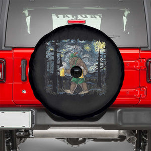 Funny Oktoberfest Bigfoot Spare Tire Cover Starry Night German Sasquatch Beer Lederhose TS10 Black Print Your Wear
