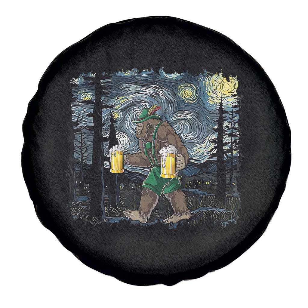 Funny Oktoberfest Bigfoot Spare Tire Cover Starry Night German Sasquatch Beer Lederhose TS10 Print Your Wear