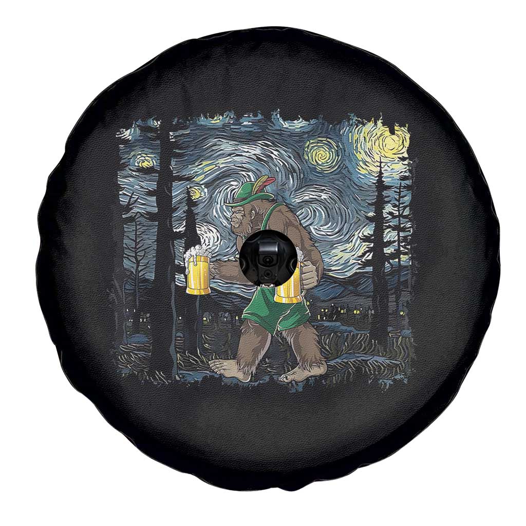 Funny Oktoberfest Bigfoot Spare Tire Cover Starry Night German Sasquatch Beer Lederhose TS10 Print Your Wear