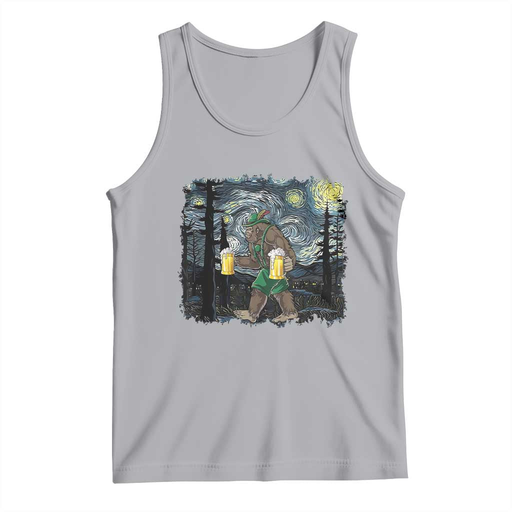 Funny Oktoberfest Bigfoot Tank Top Starry Night German Sasquatch Beer Lederhose TS10 Athletic Heather Print Your Wear
