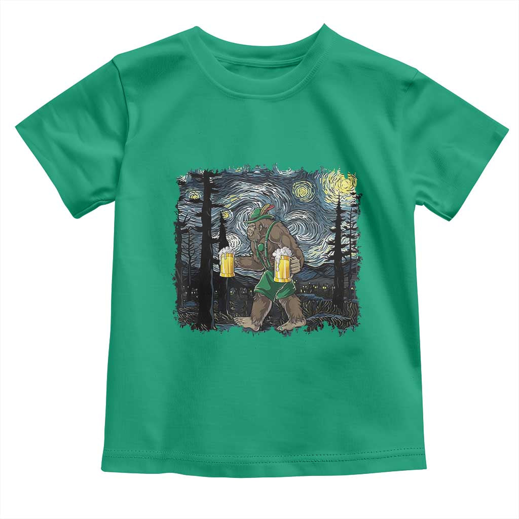 Funny Oktoberfest Bigfoot Toddler T Shirt Starry Night German Sasquatch Beer Lederhose TS10 Irish Green Print Your Wear