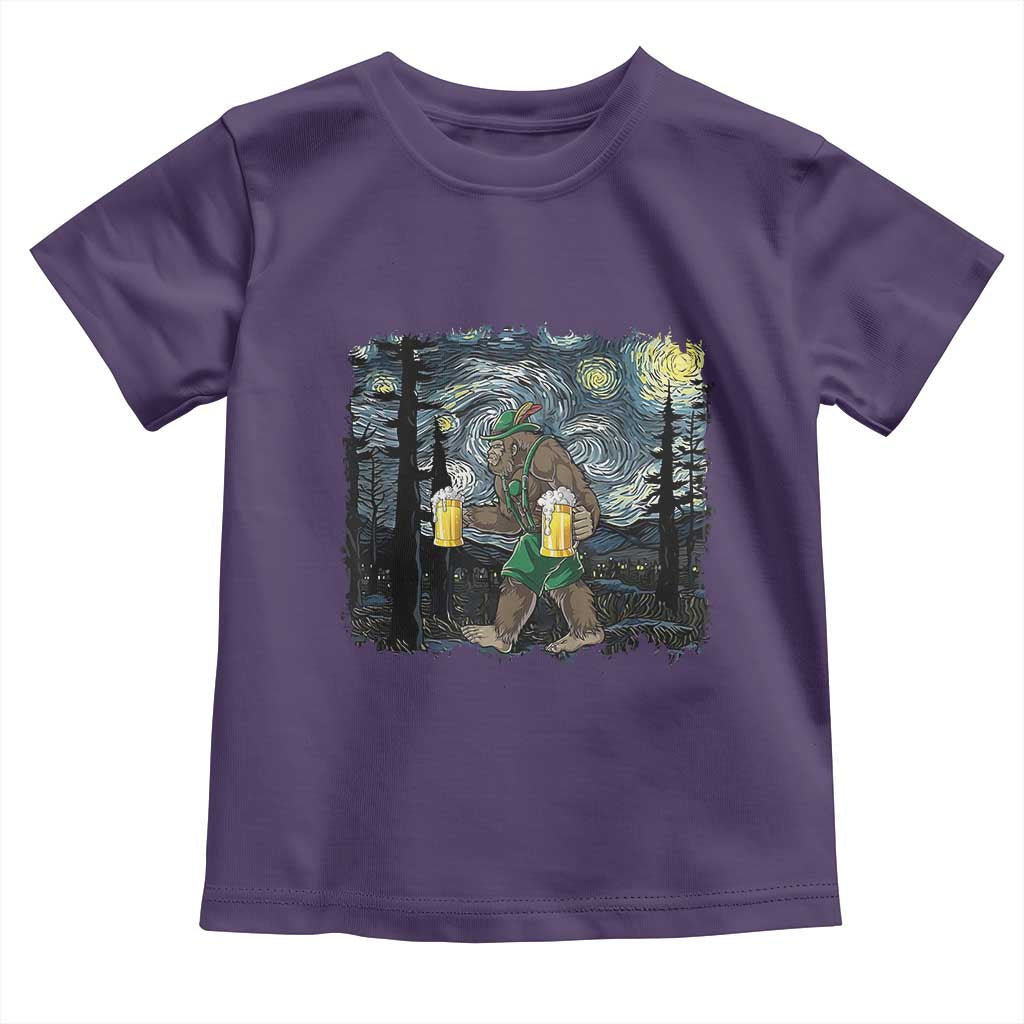 Funny Oktoberfest Bigfoot Toddler T Shirt Starry Night German Sasquatch Beer Lederhose TS10 Purple Print Your Wear