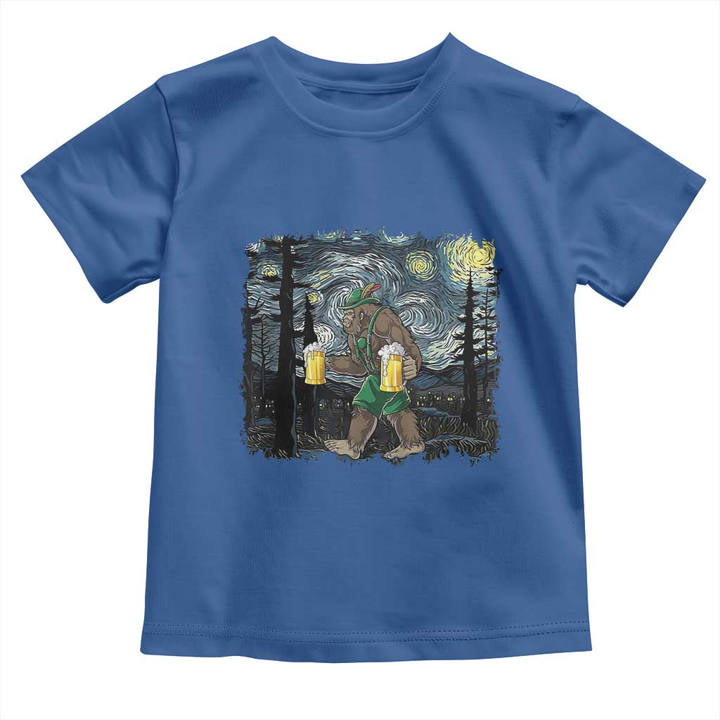 Funny Oktoberfest Bigfoot Toddler T Shirt Starry Night German Sasquatch Beer Lederhose TS10 Royal Blue Print Your Wear