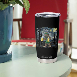 Funny Oktoberfest Bigfoot Tumbler Cup Starry Night German Sasquatch Beer Lederhose TS10 Print Your Wear