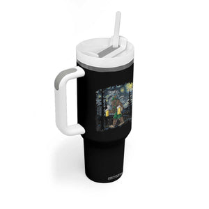 Funny Oktoberfest Bigfoot Tumbler With Handle Starry Night German Sasquatch Beer Lederhose TS10 Print Your Wear