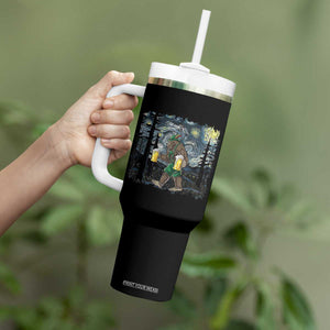 Funny Oktoberfest Bigfoot Tumbler With Handle Starry Night German Sasquatch Beer Lederhose TS10 Print Your Wear
