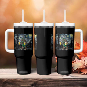Funny Oktoberfest Bigfoot Tumbler With Handle Starry Night German Sasquatch Beer Lederhose TS10 Print Your Wear