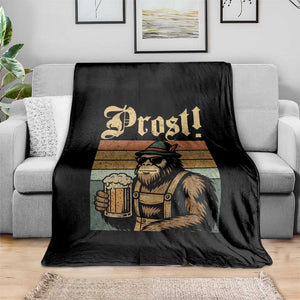 Oktoberfest Bigfoot Throw Blanket Vintage German Sasquatch Drinking Prost Lederhose TS10 Print Your Wear