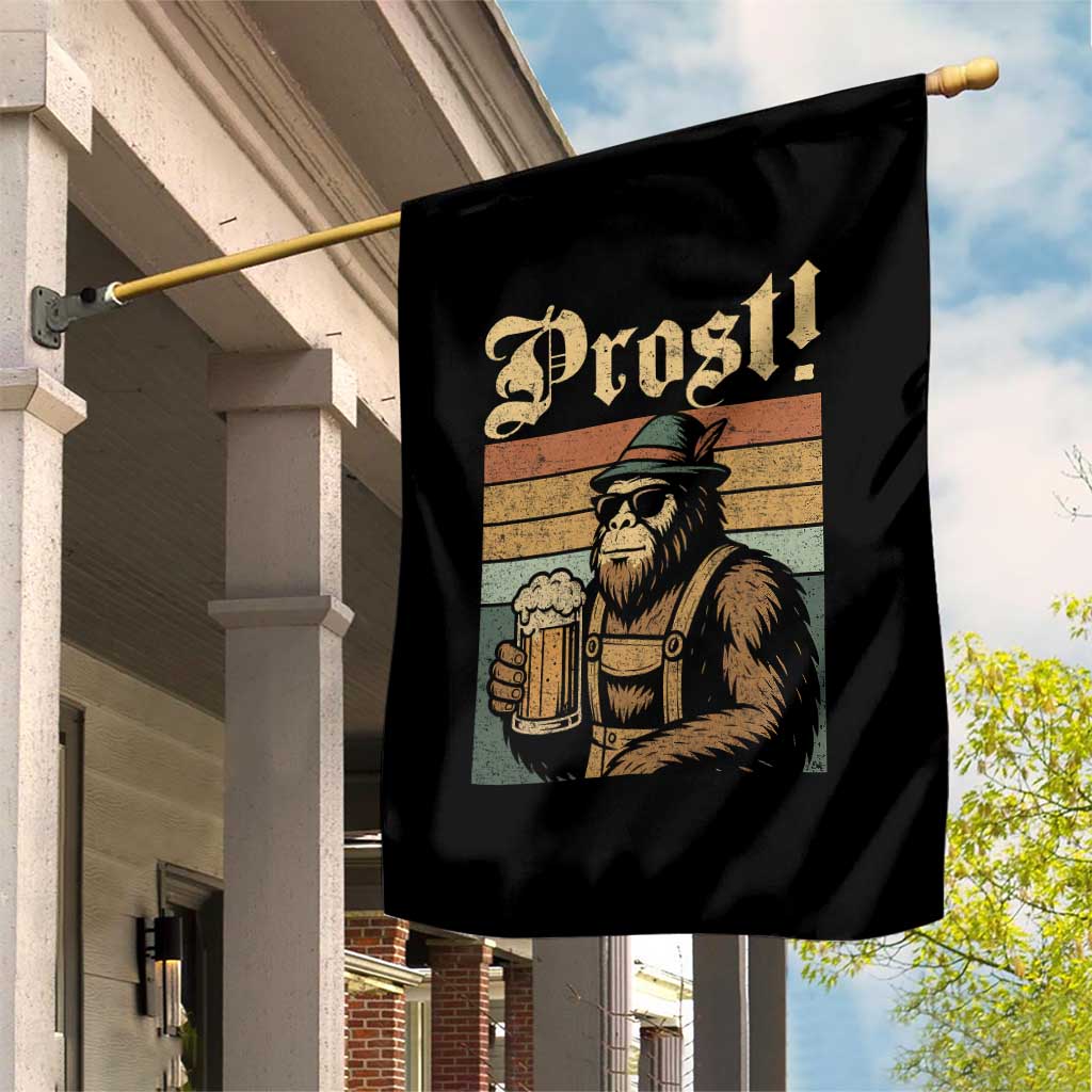 Oktoberfest Bigfoot Garden Flag Vintage German Sasquatch Drinking Prost Lederhose TS10 Print Your Wear