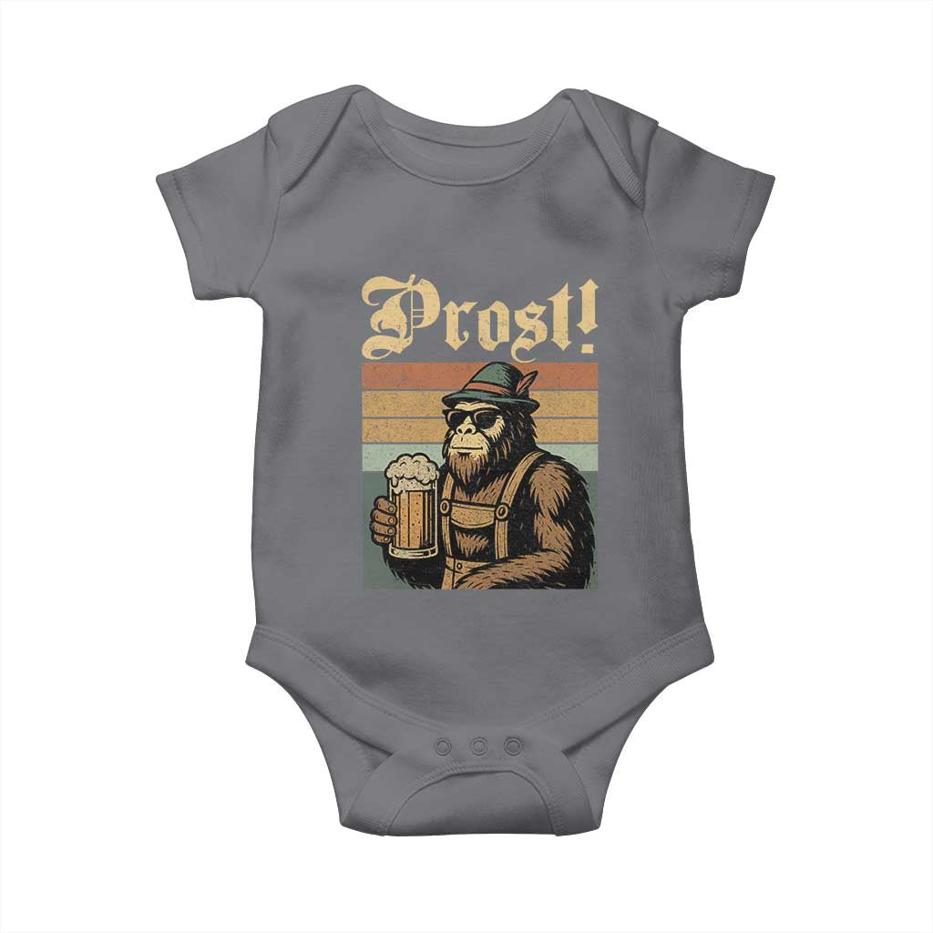 Oktoberfest Bigfoot Baby Onesie Vintage German Sasquatch Drinking Prost Lederhose TS10 Charcoal Print Your Wear