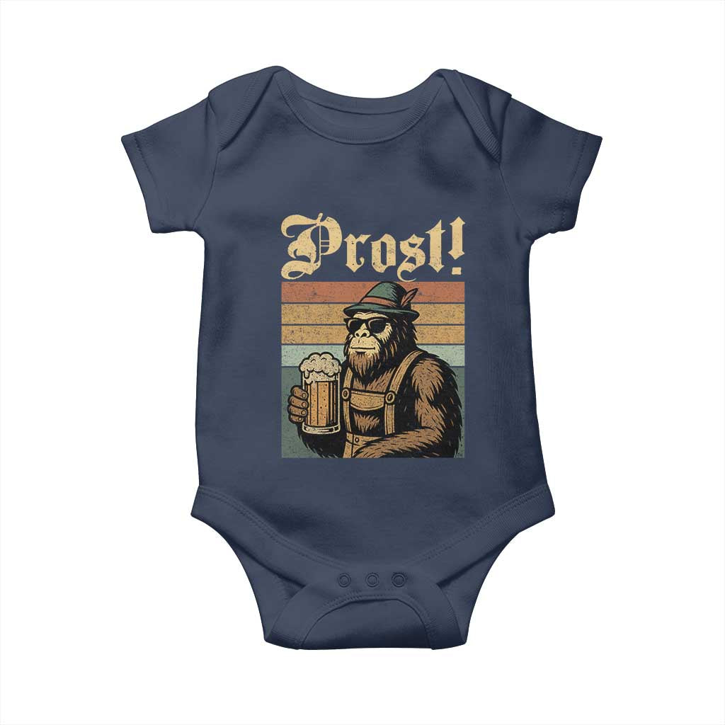 Oktoberfest Bigfoot Baby Onesie Vintage German Sasquatch Drinking Prost Lederhose TS10 Navy Print Your Wear