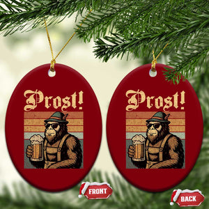 Oktoberfest Bigfoot Ceramic Ornament Vintage German Sasquatch Drinking Prost Lederhose TS10 Print Your Wear