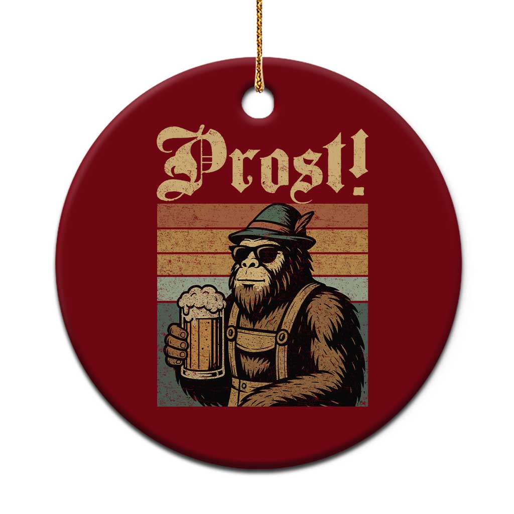 Oktoberfest Bigfoot Ceramic Ornament Vintage German Sasquatch Drinking Prost Lederhose TS10 1pc Red Print Your Wear