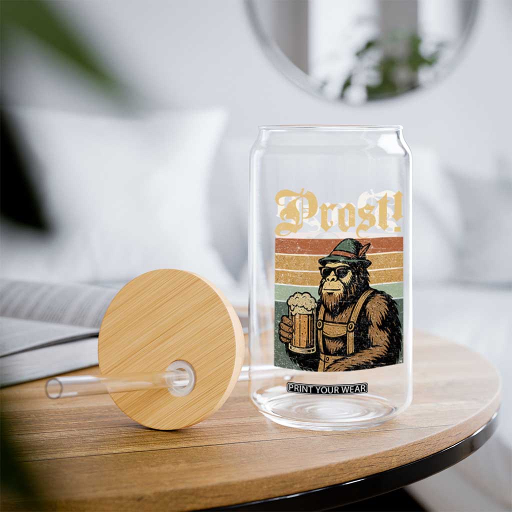 Oktoberfest Bigfoot Glass Can Vintage German Sasquatch Drinking Prost Lederhose TS10 Print Your Wear