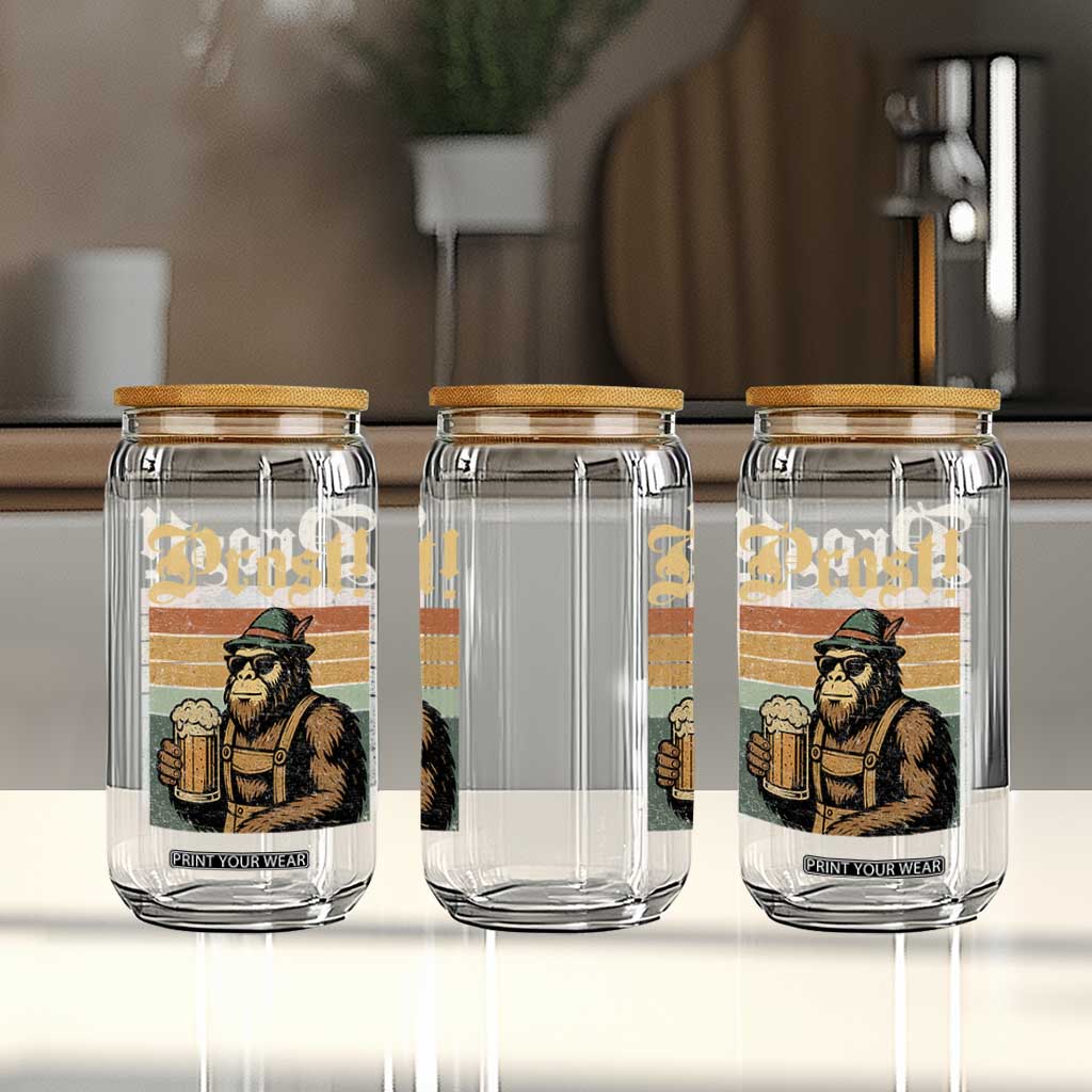 Oktoberfest Bigfoot Glass Can Vintage German Sasquatch Drinking Prost Lederhose TS10 Print Your Wear