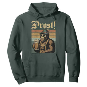 Oktoberfest Bigfoot Hoodie Vintage German Sasquatch Drinking Prost Lederhose TS10 Dark Forest Green Print Your Wear