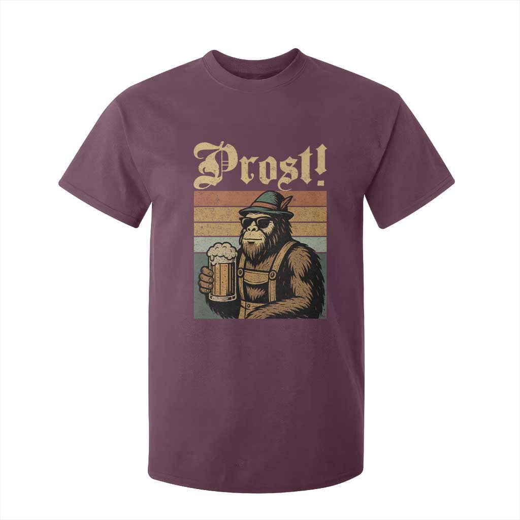 Oktoberfest Bigfoot T Shirt For Kid Vintage German Sasquatch Drinking Prost Lederhose TS10 Maroon Print Your Wear