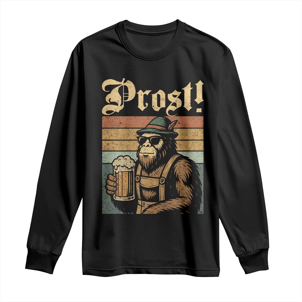 Oktoberfest Bigfoot Long Sleeve Shirt Vintage German Sasquatch Drinking Prost Lederhose TS10 Black Print Your Wear