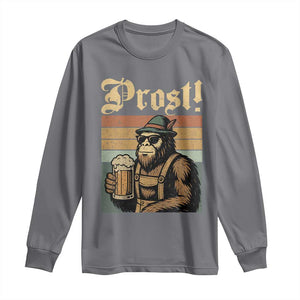 Oktoberfest Bigfoot Long Sleeve Shirt Vintage German Sasquatch Drinking Prost Lederhose TS10 Charcoal Print Your Wear