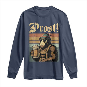 Oktoberfest Bigfoot Long Sleeve Shirt Vintage German Sasquatch Drinking Prost Lederhose TS10 Navy Print Your Wear
