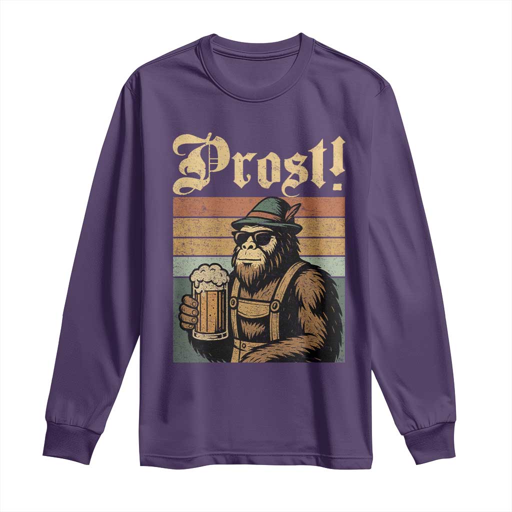 Oktoberfest Bigfoot Long Sleeve Shirt Vintage German Sasquatch Drinking Prost Lederhose TS10 Purple Print Your Wear
