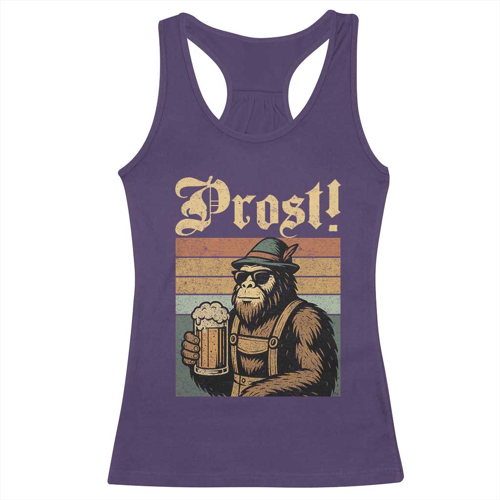 Oktoberfest Bigfoot Racerback Tank Top Vintage German Sasquatch Drinking Prost Lederhose TS10 Purple Print Your Wear