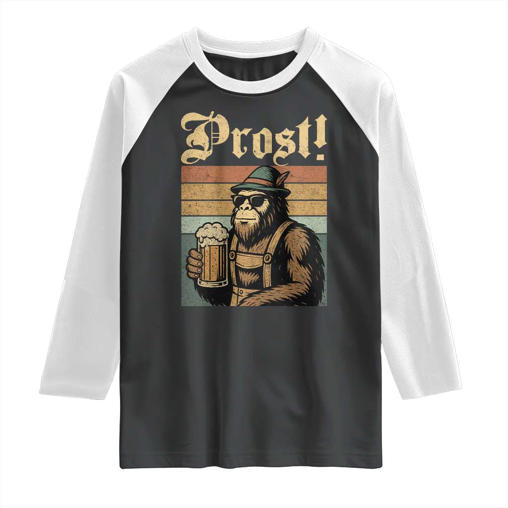 Oktoberfest Bigfoot Raglan Shirt Vintage German Sasquatch Drinking Prost Lederhose TS10 Black White Print Your Wear