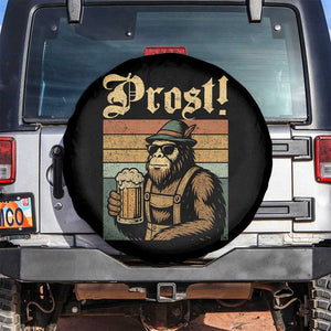 Oktoberfest Bigfoot Spare Tire Cover Vintage German Sasquatch Drinking Prost Lederhose TS10 No hole Black Print Your Wear