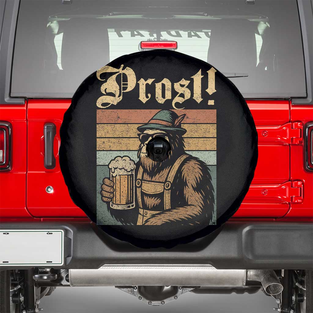 Oktoberfest Bigfoot Spare Tire Cover Vintage German Sasquatch Drinking Prost Lederhose TS10 Black Print Your Wear